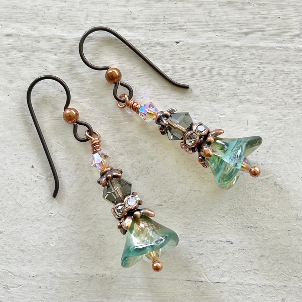 ARTISAN Earrings - “Morning Dew” Dangles - Picture 5 of 8